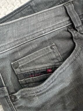 Diesel Men's Charcoal Straight Jeans